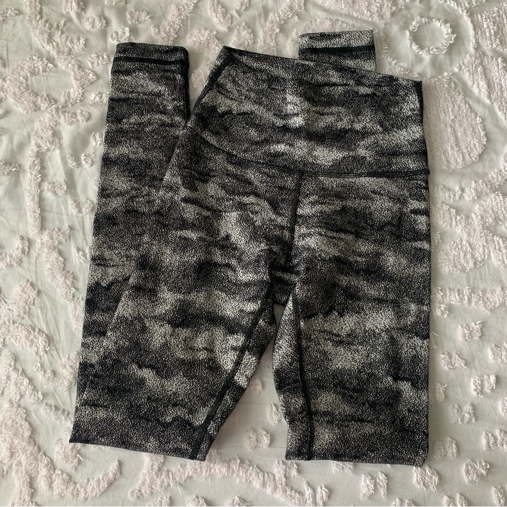 Women’s 2 Lululemon Wunder Under High-Rise Tight 28" Misted Jacquard Black White - Picture 7 of 9